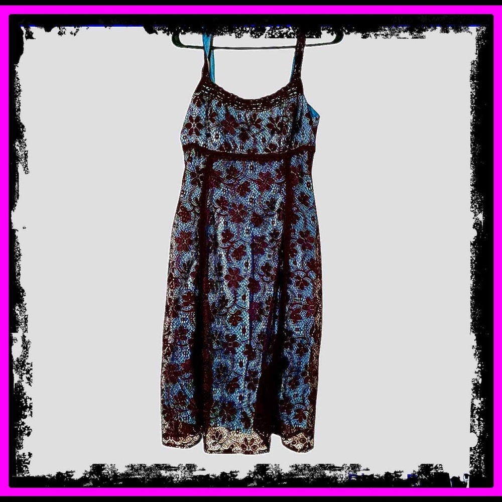 Rabbit Rabbit Rabbit Vintage Midi Satin & Lace Floral Boho Dress NWOT - Picture 12 of 16
